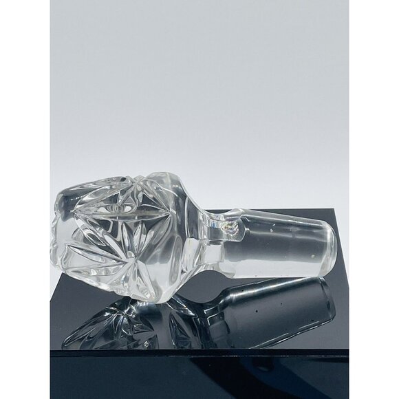 Vtg Clear Pressed Crystal Bottle Decanter Stopper ONLY 4.5” Long Heavy - Picture 4 of 6